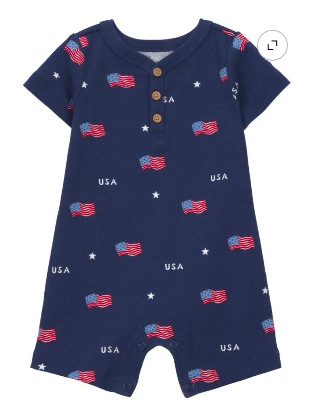 Carter's Baby Patriotic Romper USA Flag Navy Americana